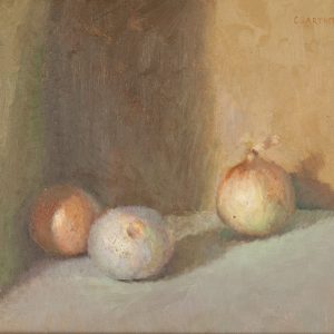 C. Barthold Oil still life of onions at Fry Fine Art