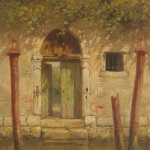 Burr H. Nichols Glimpse of a Garden, Venice Oil Painting