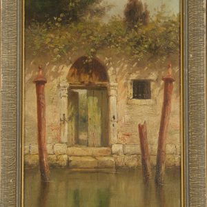Burr H. Nichols Glimpse of a Garden, Venice Oil Painting