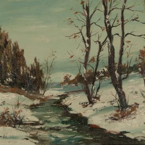 Cesare Ricciardi Oil painting of Winter Brook for sale at Fry Fine Art