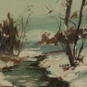 Cesare Ricciardi Oil painting of Winter Brook for sale at Fry Fine Art