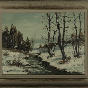 Cesare Ricciardi Oil painting of Winter Brook for sale at Fry Fine Art
