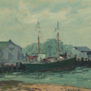 Cesare Ricciardi (1892-1973) oil painting of Harbor Scene at Fry Fine Art.